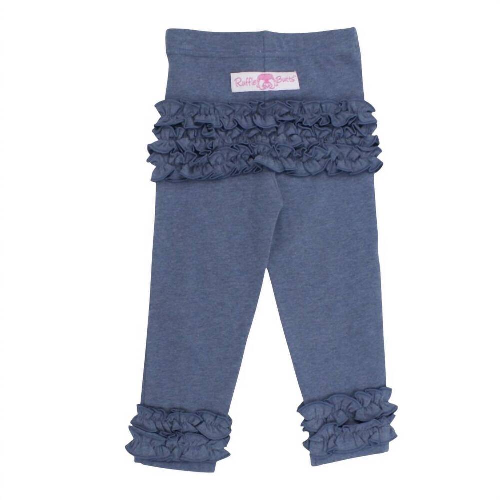 NEW RUFFLEBUTTS girls faux everyday ruffle leggings in denim